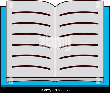 open book line and fill style icon design, Education literature and ...