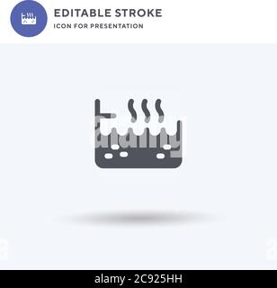 Hot Pool icon vector, filled flat sign, solid pictogram isolated on white, logo illustration. Hot Pool icon for presentation. Stock Vector