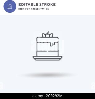 Cake icon vector, filled flat sign, solid pictogram isolated on white, logo illustration. Cake icon for presentation. Stock Vector