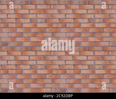 Red burned brick wall seamless background Stock Photo