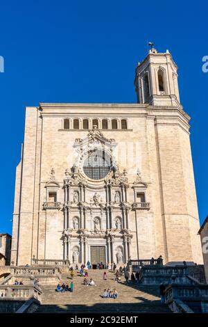 Gironas Kathedrale, Girona, Katalonien, Spanien Stock Photo