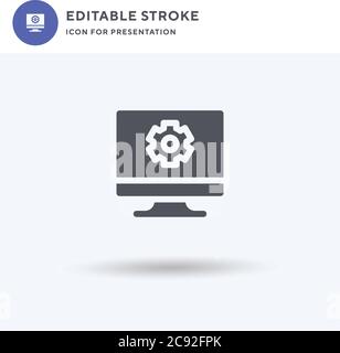Setting icon vector, filled flat sign, solid pictogram isolated on white, logo illustration. Setting icon for presentation. Stock Vector