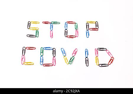 Stop COVID-19. Light background about coronavirus. Stock Photo