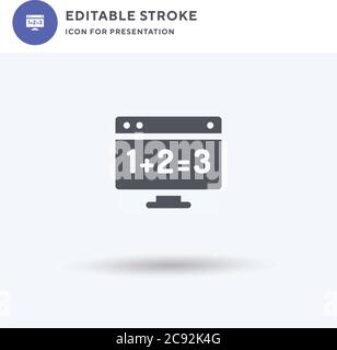 Maths icon vector, filled flat sign, solid pictogram isolated on white, logo illustration. Maths icon for presentation. Stock Vector