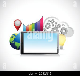 Seo business concept illustration design over a white background Stock Vector