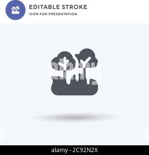Forest Fire icon vector, filled flat sign, solid pictogram isolated on white, logo illustration. Forest Fire icon for presentation. Stock Vector