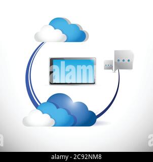 Cloud computing connection concept illustration design over white Stock Vector