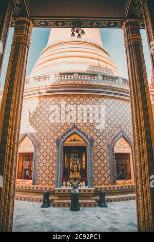 Wat Ratchabophit Sathitmahasimaram temple in Bangkok, old Town, Thailand Stock Photo