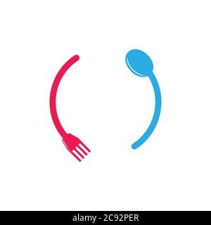 spoon fork loop decoration logo vector Stock Vector