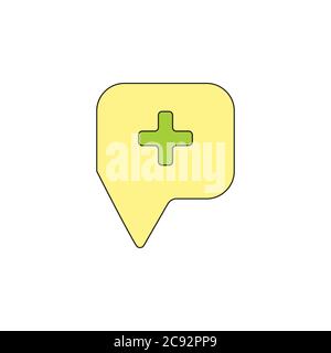 plus medicate bubble talk symbol vector Stock Vector