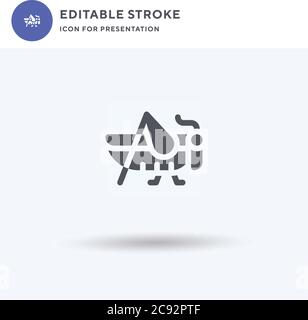 Grasshopper icon vector, filled flat sign, solid pictogram isolated on white, logo illustration. Grasshopper icon for presentation. Stock Vector