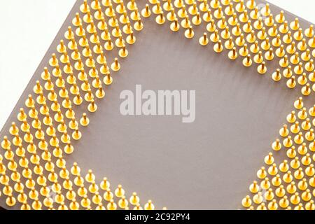 The computer processor contacts in a shot, macro. Stock Photo