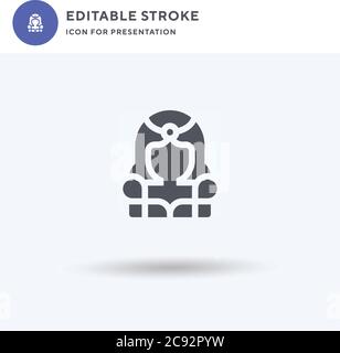 Princess icon vector, filled flat sign, solid pictogram isolated on white, logo illustration. Princess icon for presentation. Stock Vector