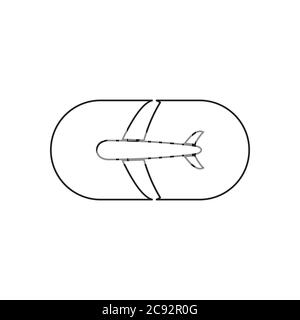 airplane pills drug symbol vector Stock Vector