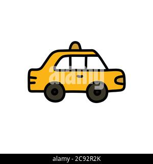 taxi doodle icon, vector illustration Stock Vector
