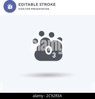 Ozone icon vector, filled flat sign, solid pictogram isolated on white, logo illustration. Ozone icon for presentation. Stock Vector