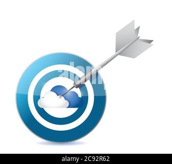 Cloud computing target illustration design over a white background Stock Vector