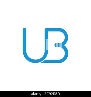 letters ub simple linked line logo vector Stock Vector