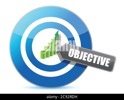Target successful objective illustration design over white Stock Vector
