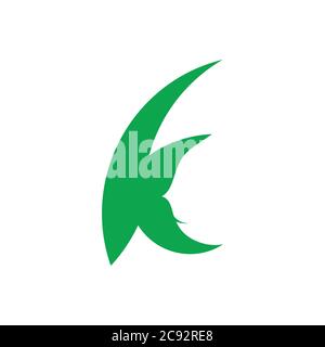 letter k leaf face human logo Stock Vector