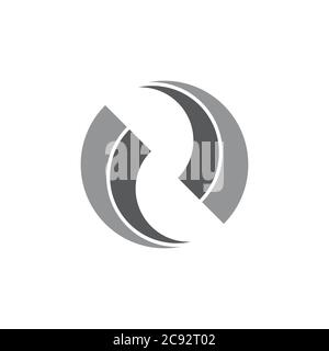 simple geometric rotation curves circle logo vector Stock Vector