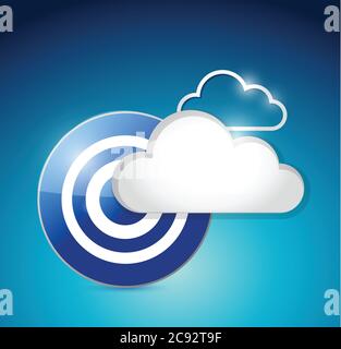 Cloud computing target illustration design over a blue background Stock Vector