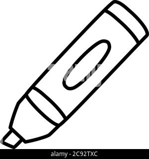 highlighter pen icon over white background, line style, vector illustration Stock Vector