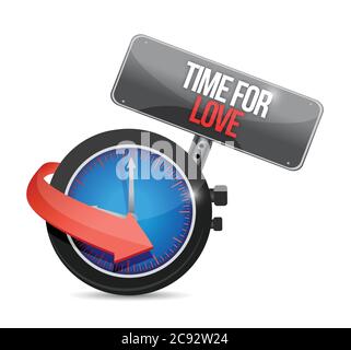 Time for love concept illustration design over a white background Stock Vector