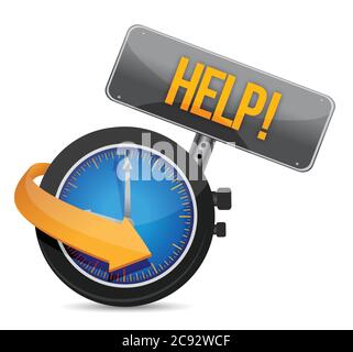 Time for help illustration design over a white background Stock Vector
