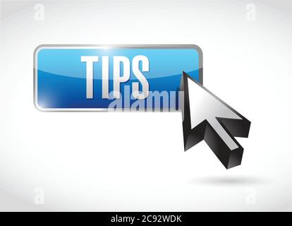 Tips button illustration design over a white background Stock Vector