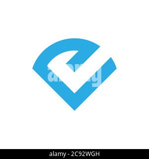 abstract letter ev simple geometric logo vector Stock Vector