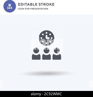 Time Management icon vector, filled flat sign, solid pictogram isolated on white, logo illustration. Time Management icon for presentation. Stock Vector