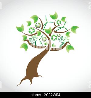 Natural concept tree illustration design over a white background Stock Vector