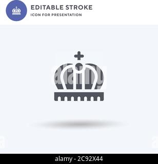 Monarchy icon vector, filled flat sign, solid pictogram isolated on white, logo illustration. Monarchy icon for presentation. Stock Vector