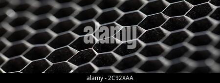 Metal hex grid Stock Photo
