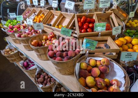 Fresh produce in local food market, Pennsylvania, USA