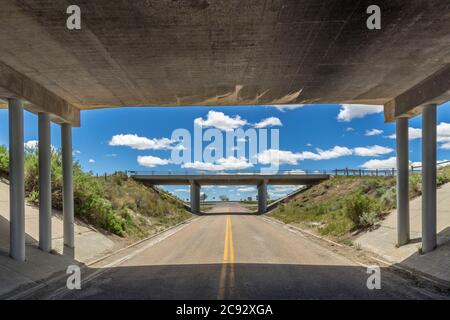 Underpass, I-80 Wyoming USA Stock Photo