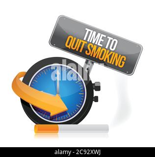 Time to quit smoking watch illustration design over a white background Stock Vector