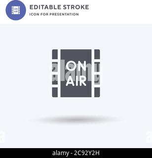 On Air icon vector, filled flat sign, solid pictogram isolated on white, logo illustration. On Air icon for presentation. Stock Vector