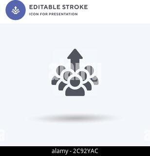 Improvement icon vector, filled flat sign, solid pictogram isolated on white, logo illustration. Improvement icon for presentation. Stock Vector