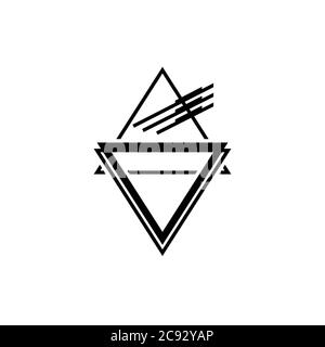 Vector of abstract linear hipster logos. Geometric icons, identity, stamps, signs, marks and stickers Stock Vector
