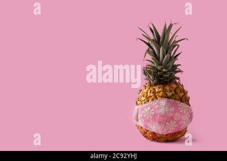 Download Pineapple With Protective Face Mask On Yellow Background Summer Covid 19 Concept Stock Photo Alamy PSD Mockup Templates