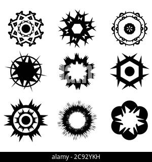 Set of Ornament round mandalas frames. Geometric circle element. Perfect set for design, birthday, other holiday, kaleidoscope, medallion, yoga, india Stock Vector