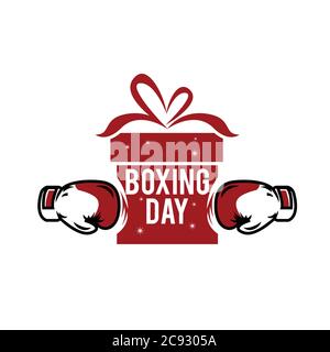 Creative Top view flat lay promotion composition Boxing day sale text on lightbox white background copy space Template Boxing day sale mockup winter c Stock Vector