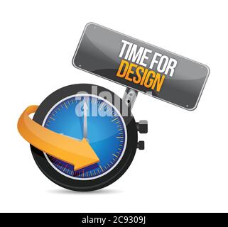 Time for design watch illustration design over a white background Stock Vector