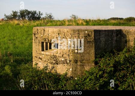 Abandoned concrete pillbox example Stock Photo