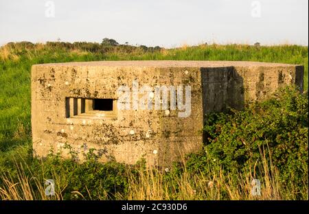 Abandoned concrete pillbox example Stock Photo