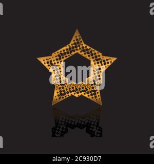 star icon is golden, with variations of glass shadow and splashes of abstrack, star icon vector illustration. Stock Vector