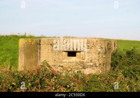 Abandoned concrete pillbox example Stock Photo