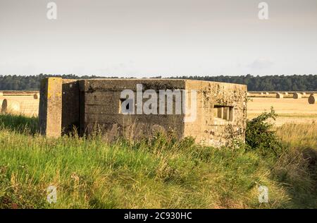 Abandoned concrete pillbox example Stock Photo